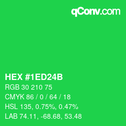 Color code: HEX #1ED24B | qconv.com