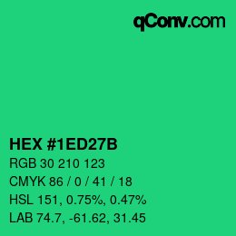 颜色代码: HEX #1ED27B | qconv.com