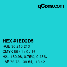 Color code: HEX #1ED2D5 | qconv.com