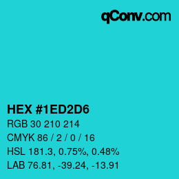 Color code: HEX #1ED2D6 | qconv.com