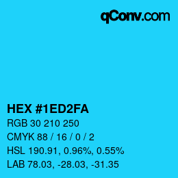 Color code: HEX #1ED2FA | qconv.com