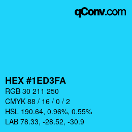 Color code: HEX #1ED3FA | qconv.com