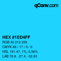 Color code: HEX #1ED4FF | qconv.com