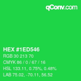 Color code: HEX #1ED546 | qconv.com
