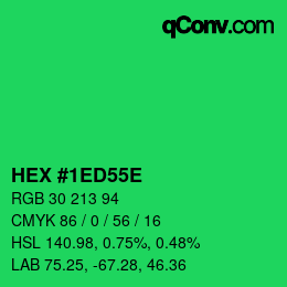 Color code: HEX #1ED55E | qconv.com
