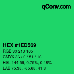 Color code: HEX #1ED569 | qconv.com