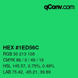 カラーコード: HEX #1ED56C | qconv.com