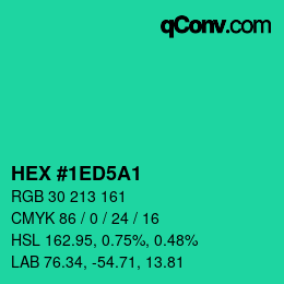 カラーコード: HEX #1ED5A1 | qconv.com