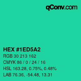 Color code: HEX #1ED5A2 | qconv.com