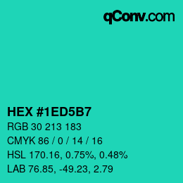 カラーコード: HEX #1ED5B7 | qconv.com