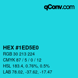 Color code: HEX #1ED5E0 | qconv.com