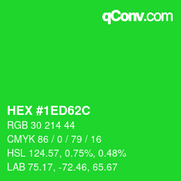 Color code: HEX #1ED62C | qconv.com