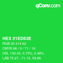 Color code: HEX #1ED63E | qconv.com