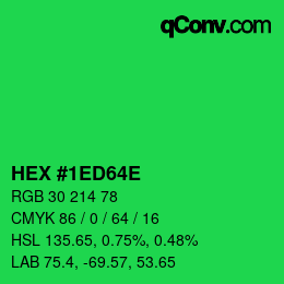 Color code: HEX #1ED64E | qconv.com