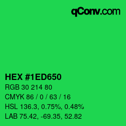 Color code: HEX #1ED650 | qconv.com