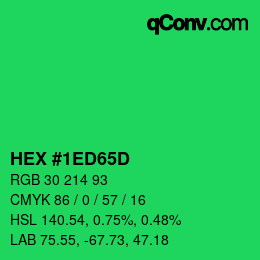 Color code: HEX #1ED65D | qconv.com