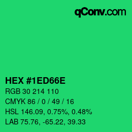 Color code: HEX #1ED66E | qconv.com