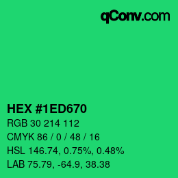 Color code: HEX #1ED670 | qconv.com