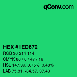 Color code: HEX #1ED672 | qconv.com
