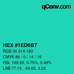 Color code: HEX #1ED6B7 | qconv.com