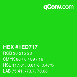 Color code: HEX #1ED717 | qconv.com