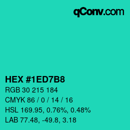 Color code: HEX #1ED7B8 | qconv.com