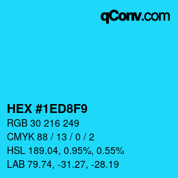 Color code: HEX #1ED8F9 | qconv.com