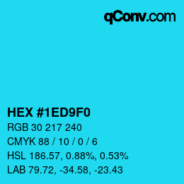 カラーコード: HEX #1ED9F0 | qconv.com