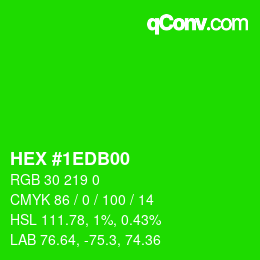 Color code: HEX #1EDB00 | qconv.com