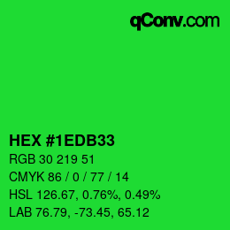 Color code: HEX #1EDB33 | qconv.com
