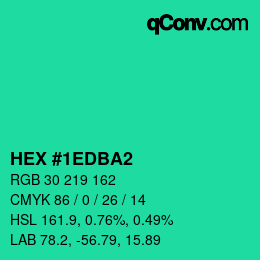 Color code: HEX #1EDBA2 | qconv.com
