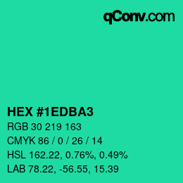 Color code: HEX #1EDBA3 | qconv.com
