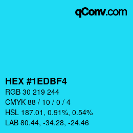 Color code: HEX #1EDBF4 | qconv.com