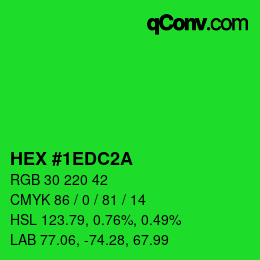 颜色代码: HEX #1EDC2A | qconv.com