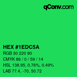 颜色代码: HEX #1EDC5A | qconv.com