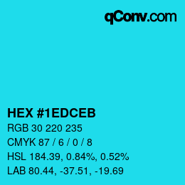 カラーコード: HEX #1EDCEB | qconv.com