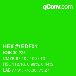 Color code: HEX #1EDF01 | qconv.com