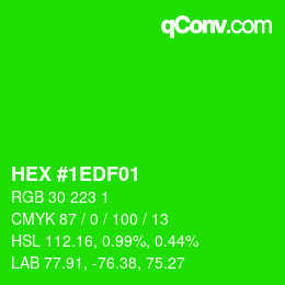 カラーコード: HEX #1EDF01 | qconv.com