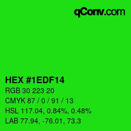 カラーコード: HEX #1EDF14 | qconv.com