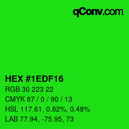 カラーコード: HEX #1EDF16 | qconv.com