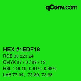 カラーコード: HEX #1EDF18 | qconv.com