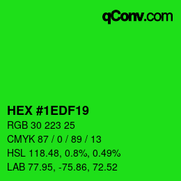 Color code: HEX #1EDF19 | qconv.com