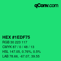 カラーコード: HEX #1EDF75 | qconv.com