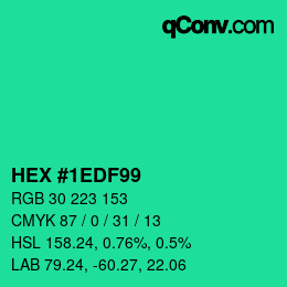 カラーコード: HEX #1EDF99 | qconv.com