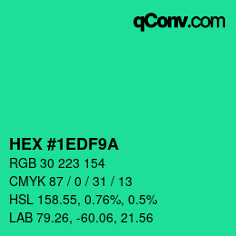 カラーコード: HEX #1EDF9A | qconv.com