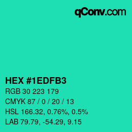 カラーコード: HEX #1EDFB3 | qconv.com