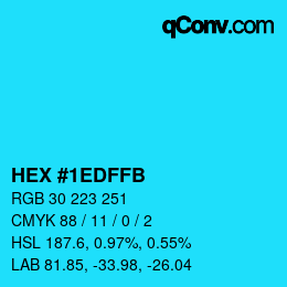 カラーコード: HEX #1EDFFB | qconv.com
