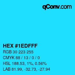 颜色代码: HEX #1EDFFF | qconv.com