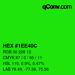 カラーコード: HEX #1EE40C | qconv.com