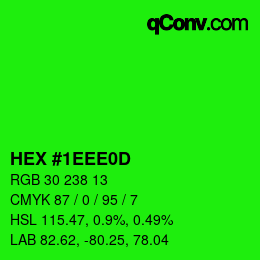 Color code: HEX #1EEE0D | qconv.com
